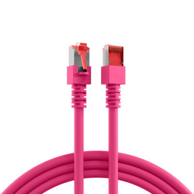 RJ45 Patchkabel Cat.6 S/FTP LSZH0 -- magenta 0,15m, K5519.0,15 (Produktbild 1)