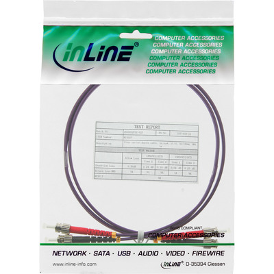 InLine® LWL Duplex Kabel, ST/ST, 50/125µm, OM4, 1m (Produktbild 2)