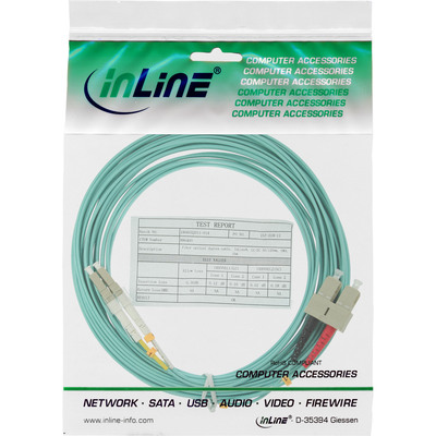 InLine® LWL Duplex Kabel, LC/SC, 50/125µm, OM3, 0,5m (Produktbild 2)