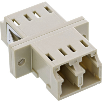 InLine® LWL Kupplung, Duplex LC/LC, multimode, beige, Keramik-Hülse, zum Einbau (Produktbild 2)