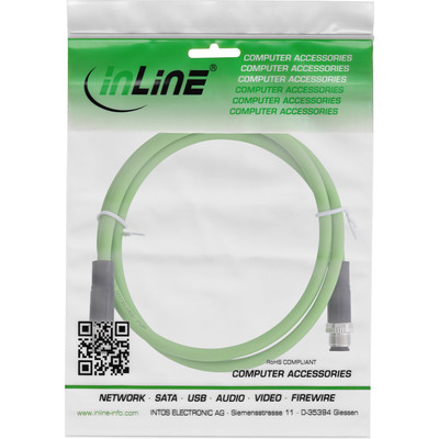 InLine® Industrie Netzwerkkabel, M12 4-pin D-kodiert Stecker/Stecker, PUR, 1m (Produktbild 6)