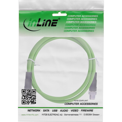 InLine® Industrie Netzwerkkabel, M12 8-pin X-kodiert St./St. Cat.6A PUR, 5m (Produktbild 3)