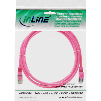 InLine® Patchkabel, SF/UTP, Cat.5e, pink, 1m (Produktbild 3)