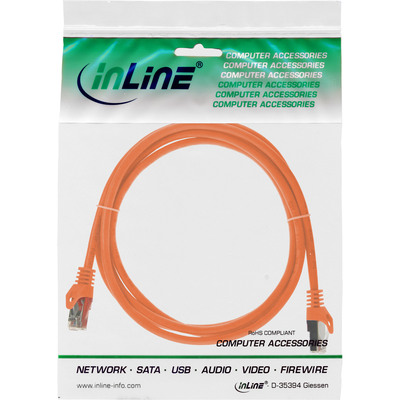 InLine® Patchkabel, SF/UTP, Cat.5e, orange, 3m (Produktbild 3)