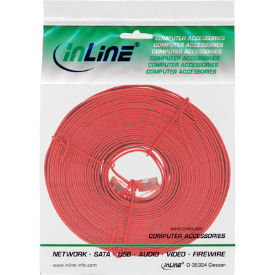 InLine® Patchkabel flach, U/UTP, Cat.6, rot, 10m  (Produktbild 5)