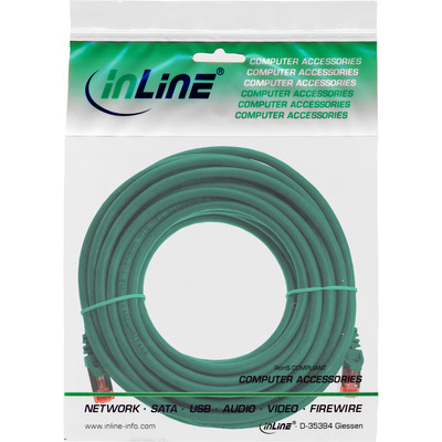 InLine® Patchkabel, S/FTP (PiMf), Cat.6, halogenfrei, Kupfer, grün, 15m (Produktbild 3)