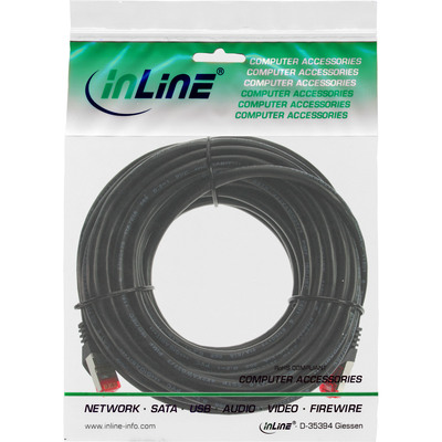 InLine® Patchkabel, S/FTP (PiMf), Cat.6, halogenfrei, Kupfer, schwarz, 15m (Produktbild 3)