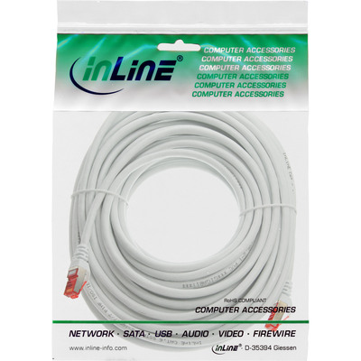 InLine® Patchkabel, S/FTP (PiMf), Cat.6, halogenfrei, Kupfer, weiß, 15m (Produktbild 3)