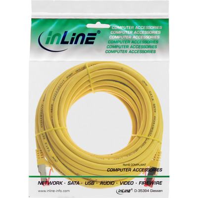 InLine® Patchkabel, S/FTP (PiMf), Cat.6, halogenfrei, Kupfer, gelb, 10m (Produktbild 3)