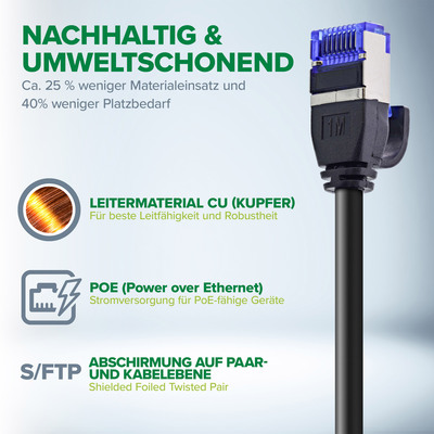 InLine® Patchkabel Slim, Cat.6A, S/FTP, TPE (LSZH), PoE, schwarz, 1m (Produktbild 6)