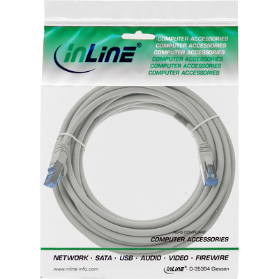 InLine® Patchkabel, S/FTP (PiMf), Cat.6A, halogenfrei, grau, 15m  (Produktbild 5)