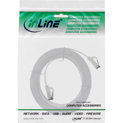 InLine® Patchkabel flach, U/FTP, Cat.8.1, TPE halogenfrei, weiß, 2m (Produktbild 3)