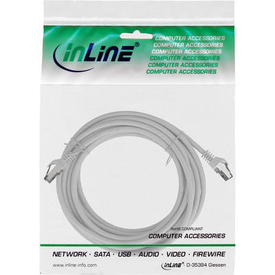 InLine® Patchkabel, S/FTP (PiMf), Cat.8.1, 2000MHz, halogenfrei, grau, 10m (Produktbild 3)
