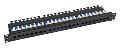 ECOLAN Patchpanel UTP 24xRJ45 Cat.5e -- 19 1HE, RAL9005 schwarz, 11324123 (Produktbild 1)