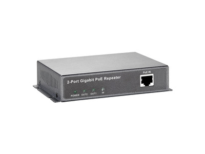 2-Port Gigabit Ethernet PoE-Repeater 15,4W -- 1x PoE, 1x ohne PoE , POR-0120 (Produktbild 1)