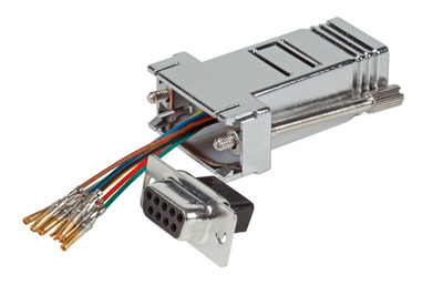 Modular-Adapter D-Sub09 Buchse / RJ45 -- Buchse, metallisiertes Gehäuse, ETM23067 (Produktbild 1)