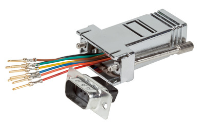 Modular-Adapter D-Sub09 Stecker / RJ45 -- Buchse, metallisiertes Gehäuse, ETM23066 (Produktbild 1)
