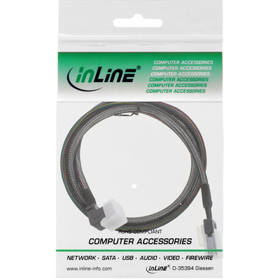 InLine Mini-SAS HD Kabel, SFF-8643 gewinkelt zu SFF-8087, mit Sideband, 1m (Produktbild 11)