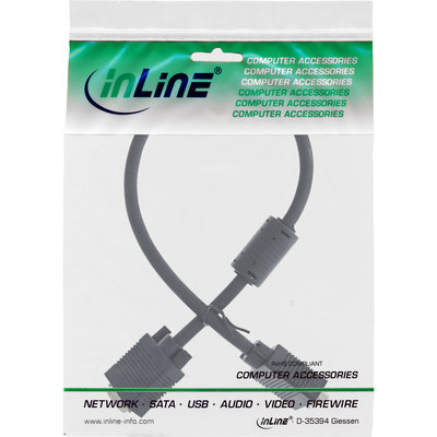 InLine S-VGA Verlängerung, 15pol HD Stecker / Buchse, schwarz, 0,5m (Produktbild 11)