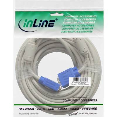 InLine® S-VGA Kabel, 15pol HD Stecker / Stecker, beige, 15m (Produktbild 11)