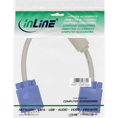 InLine® S-VGA Kabel, 15pol HD Stecker / Stecker, beige, 0,3m (Produktbild 11)