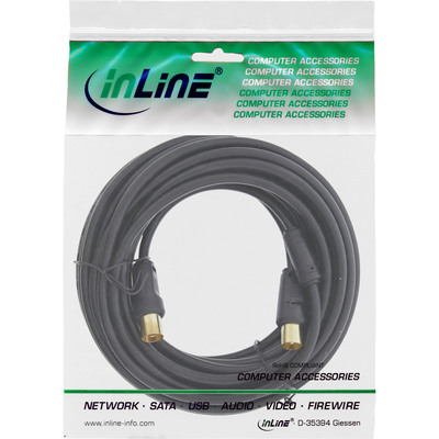 InLine® Antennenkabel, 2x geschirmt, mit Filter, >85dB, schwarz, 1m (Produktbild 11)