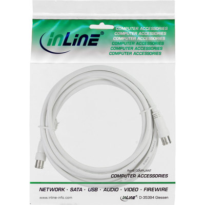 InLine SAT-Anschlusskabel, 2x geschirmt, 2x F-Quick Stecker, >80dB, weiß, 0,5m (Produktbild 11)