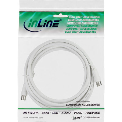 InLine SAT-Anschlusskabel, 2x geschirmt, 2x F-Quick Stecker, >80dB, wei, 0,5m (Produktbild 11)