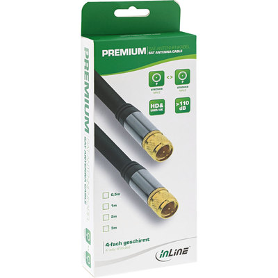 InLine Premium SAT-Anschlusskabel, 4x geschirmt, 2x F-Stecker, >110dB, schwarz, 0,5m (Produktbild 11)