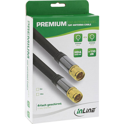InLine® Premium SAT-Anschlusskabel, 4x geschirmt, 2x F-Stecker, >110dB, schwarz, 10m (Produktbild 11)