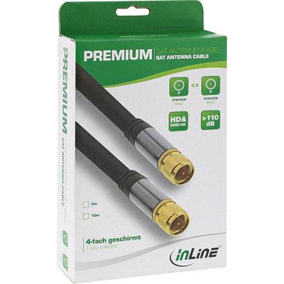 InLine Premium SAT-Anschlusskabel, 4x geschirmt, 2x F-Stecker, >110dB, schwarz, 5m (Produktbild 11)
