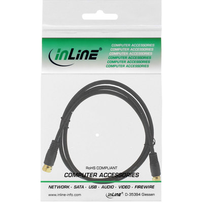 InLine SAT-Anschlusskabel, 2x geschirmt, 2x F-Stecker, >85dB, schwarz, 1m (Produktbild 11)