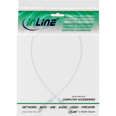 InLine® SAT-Anschlusskabel, 2x geschirmt, 2x F-Stecker, >75dB, weiß, 0,5m (Produktbild 11)
