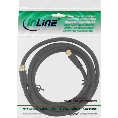 InLine® SAT-Anschlusskabel, 2x geschirmt, 2x F-Stecker, >85dB, schwarz, 15m (Produktbild 2)