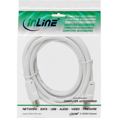 InLine® Antennenkabel, 2x geschirmt, >75dB, weiß, 2m (Produktbild 2)
