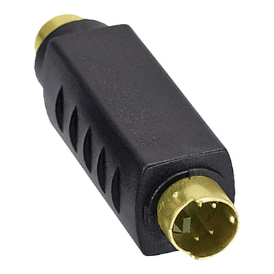 InLine® S-VHS Adapter aktiv, 4pol Mini DIN Stecker an Cinch Buchse, vergoldete Anschlüsse