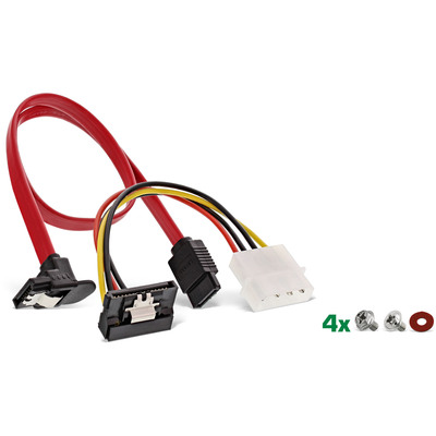 InLine® HDD/SSD Einbaurahmen SET, 2,5 auf 3,5 Rahmen, SATA Kabel, Stromkabel, Einbauschrauben (Produktbild 2)