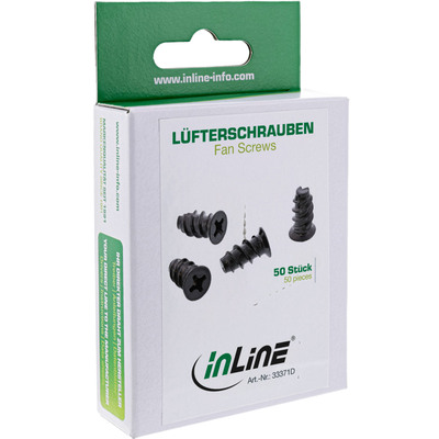 InLine® Lüfterschrauben, 5,0x10,0mm, schwarz 50er Pack (Produktbild 2)