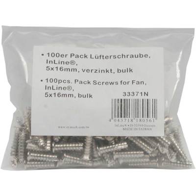 InLine® Lüfterschraube, 5x16mm, silbern 100er Pack (Produktbild 2)