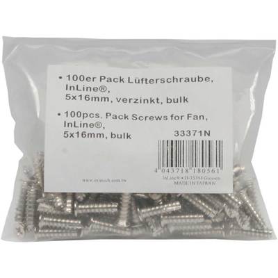 InLine® Lüfterschrauben, 5x16mm, silbern 100er Pack (Produktbild 2)