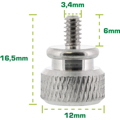 InLine® Rändelschrauben für Gehäuse, Alu, silber, 10er Pack (Produktbild 2)