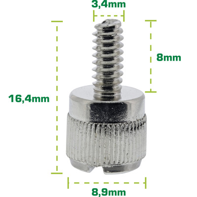 InLine® Rändelschrauben, silber, für Gehäuse, 6er Pack (Produktbild 2)