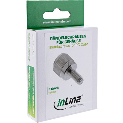 InLine® Rändelschrauben, silber, für Gehäuse, 6er Pack  (Produktbild 5)