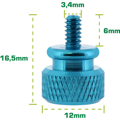 InLine® Rändelschrauben für Gehäuse, Alu, blau, 10er Pack (Produktbild 2)