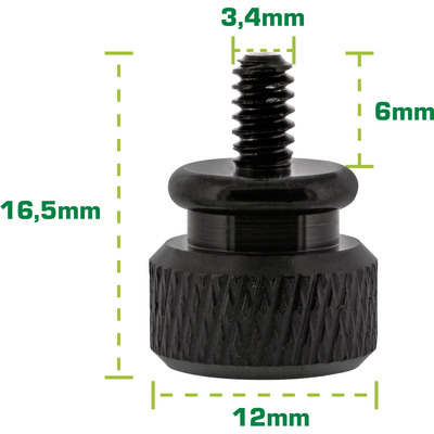 InLine® Rändelschrauben für Gehäuse, Alu, schwarz, 10er Pack (Produktbild 2)