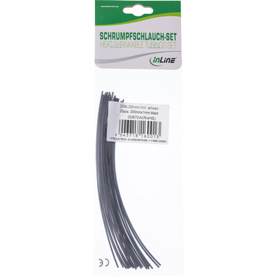 InLine® Schrumpfschlauch 200mm lang, 1mm > 0,5mm 20er Pack (Produktbild 2)