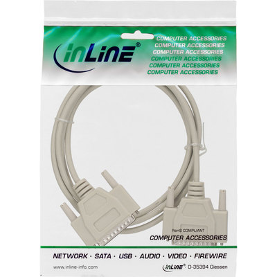 InLine Serielles Kabel, 25pol Stecker / Stecker, vergossen, 1:1 belegt, 2m (Produktbild 11)