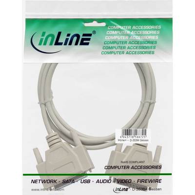 InLine® Serielle Verlängerung, 25pol Stecker / Buchse, vergossen, 1:1 belegt, 1,8m (Produktbild 11)