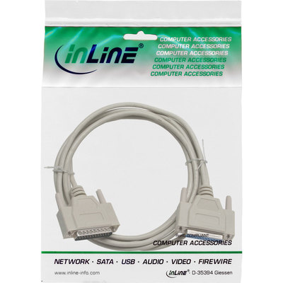 InLine® Serielle Verlängerung, 25pol Stecker / Buchse, vergossen, 1:1 belegt, 5m (Produktbild 11)