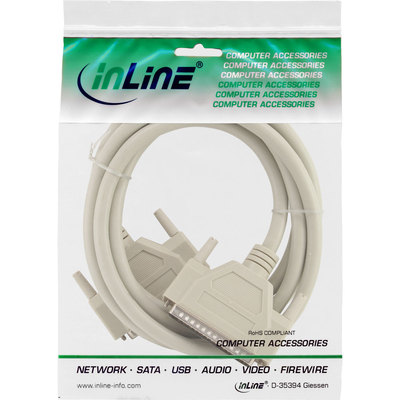 InLine Serielles Kabel, 37pol Stecker / Stecker, vergossen, 1:1 belegt, 1m (Produktbild 11)
